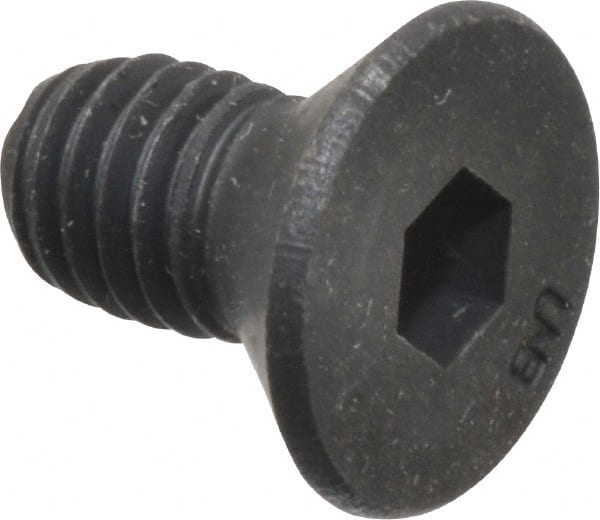 Unbrako - #10-32 UNF Hex Socket Drive, 82° Flat Screw - Alloy Steel, Black Oxide Finish, 3/8" OAL - Exact Tooling