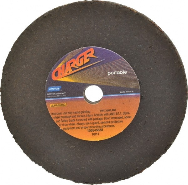 Norton - 4" Diam x 3/8" Hole x 1/4" Thick, T Hardness, 20 Grit Surface Grinding Wheel - Zirconia Alumina, Type 1, Very Coarse Grade, 15,280 Max RPM, No Recess - Exact Tooling