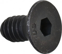 Unbrako - 1/4-20 UNC Hex Socket Drive, 82° Flat Screw - Alloy Steel, Black Oxide Finish, 1/2" OAL - Exact Tooling