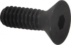 Unbrako - 1/4-20 UNC Hex Socket Drive, 82° Flat Screw - Alloy Steel, Black Oxide Finish, 3/4" OAL - Exact Tooling