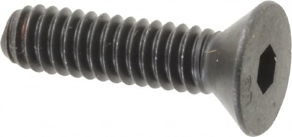 Unbrako - 1/4-20 UNC Hex Socket Drive, 82° Flat Screw - Alloy Steel, Black Oxide Finish, 1" OAL - Exact Tooling