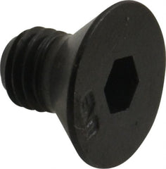 Unbrako - 1/4-28 UNF Hex Socket Drive, 82° Flat Screw - Alloy Steel, Black Oxide Finish, 3/8" OAL - Exact Tooling