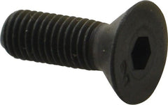 Unbrako - 1/4-28 UNF Hex Socket Drive, 82° Flat Screw - Alloy Steel, Black Oxide Finish, 3/4" OAL - Exact Tooling