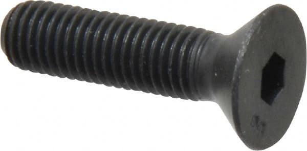 Unbrako - 1/4-28 UNF Hex Socket Drive, 82° Flat Screw - Alloy Steel, Black Oxide Finish, 1" OAL - Exact Tooling