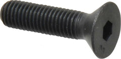 Unbrako - 1/4-28 UNF Hex Socket Drive, 82° Flat Screw - Alloy Steel, Black Oxide Finish, 1" OAL - Exact Tooling