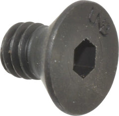 Unbrako - 5/16-18 UNC Hex Socket Drive, 82° Flat Screw - Alloy Steel, Black Oxide Finish, 1/2" OAL - Exact Tooling