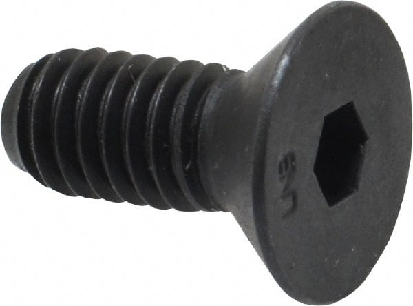 Unbrako - 5/16-18 UNC Hex Socket Drive, 82° Flat Screw - Alloy Steel, Black Oxide Finish, 3/4" OAL - Exact Tooling