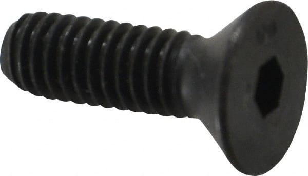 Unbrako - 5/16-18 UNC Hex Socket Drive, 82° Flat Screw - Alloy Steel, Black Oxide Finish, 1" OAL - Exact Tooling