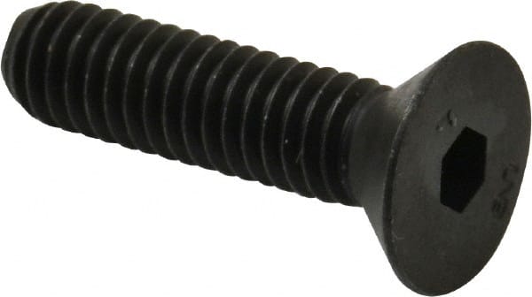 Unbrako - 5/16-18 UNC Hex Socket Drive, 82° Flat Screw - Alloy Steel, Black Oxide Finish, 1-1/4" OAL - Exact Tooling