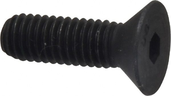 Unbrako - 3/8-16 UNC Hex Socket Drive, 82° Flat Screw - Alloy Steel, Black Oxide Finish, 1-1/4" OAL - Exact Tooling