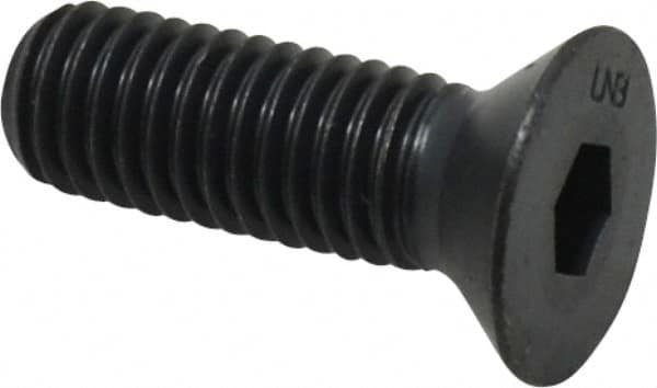 Unbrako - 1/2-13 UNC Hex Socket Drive, 82° Flat Screw - Alloy Steel, Black Oxide Finish, 1-1/2" OAL - Exact Tooling