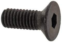 Unbrako - M3x0.50 Metric Coarse Hex Socket Drive, 90 to 92° Flat Screw - Grade 12.9 Alloy Steel, Black Oxide Finish, 8mm OAL - Exact Tooling