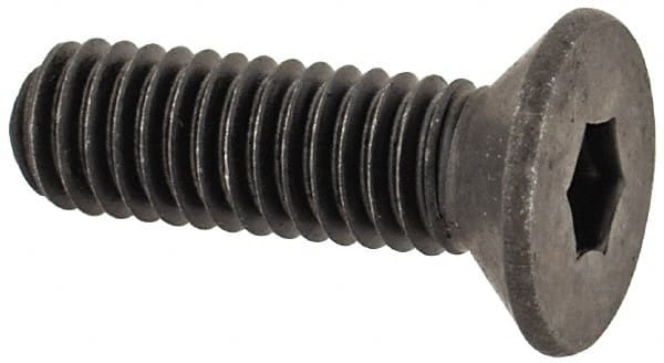 Unbrako - M3x0.50 Metric Coarse Hex Socket Drive, 90 to 92° Flat Screw - Grade 12.9 Alloy Steel, Black Oxide Finish, 10mm OAL - Exact Tooling