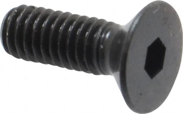 Unbrako - M4x0.70 Metric Coarse Hex Socket Drive, 90 to 92° Flat Screw - Grade 12.9 Alloy Steel, Black Oxide Finish, 12mm OAL - Exact Tooling