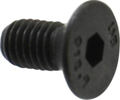 Unbrako - M5x0.80 Metric Coarse Hex Socket Drive, 90 to 92° Flat Screw - Grade 12.9 Alloy Steel, Black Oxide Finish, 10mm OAL - Exact Tooling