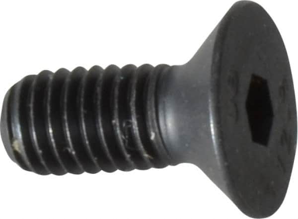 Unbrako - M5x0.80 Metric Coarse Hex Socket Drive, 90 to 92° Flat Screw - Grade 12.9 Alloy Steel, Black Oxide Finish, 12mm OAL - Exact Tooling