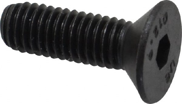 Unbrako - M5x0.80 Metric Coarse Hex Socket Drive, 90 to 92° Flat Screw - Grade 12.9 Alloy Steel, Black Oxide Finish, 16mm OAL - Exact Tooling