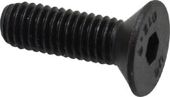 Unbrako - M5x0.80 Metric Coarse Hex Socket Drive, 90 to 92° Flat Screw - Grade 12.9 Alloy Steel, Black Oxide Finish, 16mm OAL - Exact Tooling