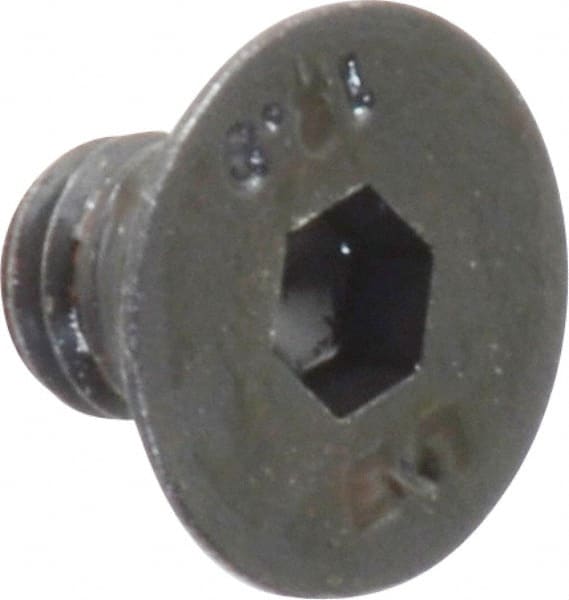 Unbrako - M6x1.00 Metric Coarse Hex Socket Drive, 90 to 92° Flat Screw - Grade 12.9 Alloy Steel, Black Oxide Finish, 8mm OAL - Exact Tooling