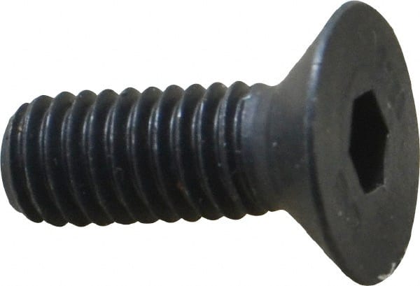 Unbrako - M6x1.00 Metric Coarse Hex Socket Drive, 90 to 92° Flat Screw - Grade 12.9 Alloy Steel, Black Oxide Finish, 16mm OAL - Exact Tooling