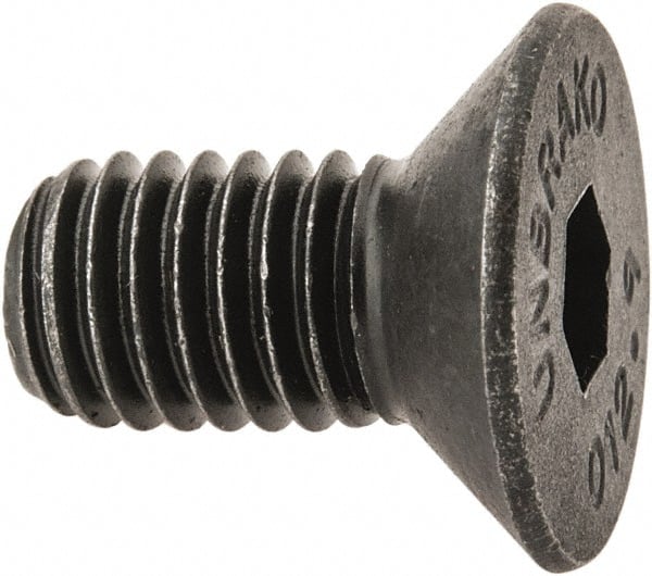 Unbrako - M8x1.25 Metric Coarse Hex Socket Drive, 90 to 92° Flat Screw - Grade 12.9 Alloy Steel, Black Oxide Finish, 16mm OAL - Exact Tooling