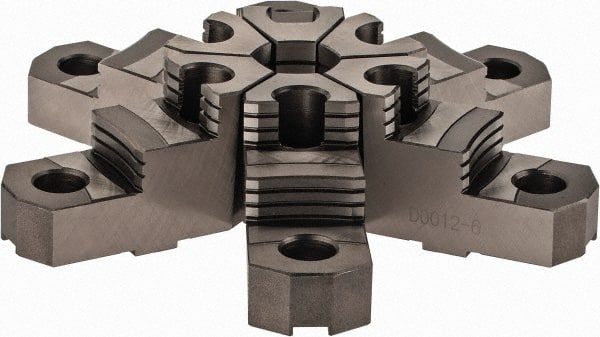 Buck Chuck Company - 12" Max Chuck Diam Compatibility, Steel Tongue & Groove Hard Lathe Top Jaws - 2" High - Exact Tooling