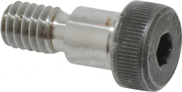 Unbrako - 3/8" Shoulder Diam x 3/8" Shoulder Length, 5/16-18 UNC, Hex Socket Shoulder Screw - 8 Alloy Steel, 0.543 to 0.562" Head Diam - Exact Tooling