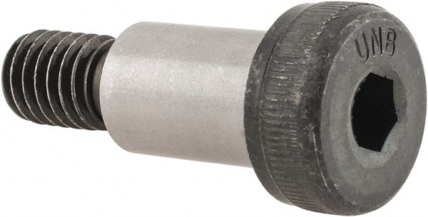 Unbrako - 1/2" Shoulder Diam x 3/4" Shoulder Length, 3/8-16 UNC, Hex Socket Shoulder Screw - 8 Alloy Steel, 0.729 to 3/4" Head Diam - Exact Tooling