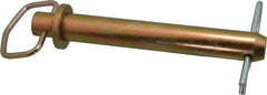 Made in USA - 1-1/8" Pin Diam, 7-3/4" Long, Zinc Plated Steel Pull Ring Hitch Pin - 7" Usable Length - Exact Tooling