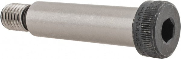 Unbrako - 5/8" Shoulder Diam x 2-1/4" Shoulder Length, 1/2-13 UNC, Hex Socket Shoulder Screw - 8 Alloy Steel, 0.853 to 7/8" Head Diam - Exact Tooling