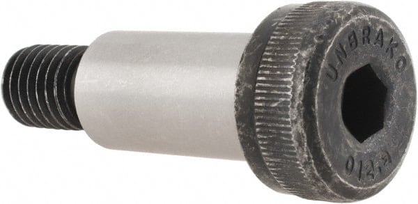 Unbrako - 16mm Shoulder Diam x 30mm Shoulder Length, M12x1.75 Metric Coarse, Hex Socket Shoulder Screw - 12.9 Alloy Steel, 11mm Head Height x 24mm Head Diam - Exact Tooling
