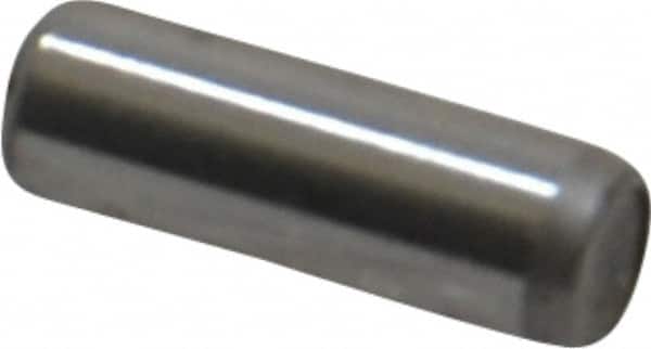 Unbrako - 1/8" Diam x 3/8" Pin Length Grade 8 Alloy Steel Oversized Dowel Pin - C 60 (Surface) & C 50-58 Hardness, 1,845 Lb Breaking Strength, 1 Beveled & 1 Rounded End - Exact Tooling