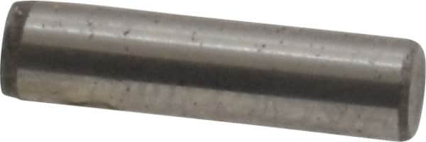 Unbrako - 1/8" Diam x 1/2" Pin Length Grade 8 Alloy Steel Oversized Dowel Pin - C 60 (Surface) & C 50-58 Hardness, 1,845 Lb Breaking Strength, 1 Beveled & 1 Rounded End - Exact Tooling