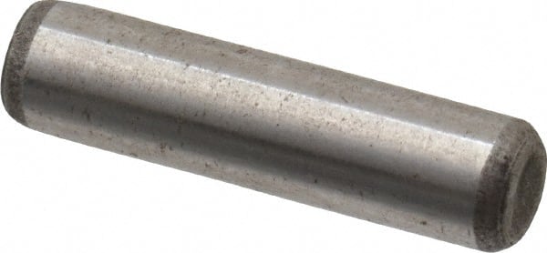 Unbrako - 1/4" Diam x 1" Pin Length Grade 8 Alloy Steel Oversized Dowel Pin - C 60 (Surface) & C 50-58 Hardness, 7,370 Lb Breaking Strength, 1 Beveled & 1 Rounded End - Exact Tooling
