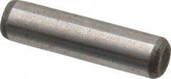 Unbrako - 1/4" Diam x 1" Pin Length Grade 8 Alloy Steel Oversized Dowel Pin - C 60 (Surface) & C 50-58 Hardness, 7,370 Lb Breaking Strength, 1 Beveled & 1 Rounded End - Exact Tooling