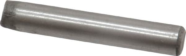 Unbrako - 1/4" Diam x 1-1/2" Pin Length Grade 8 Alloy Steel Oversized Dowel Pin - C 60 (Surface) & C 50-58 Hardness, 7,370 Lb Breaking Strength, 1 Beveled & 1 Rounded End - Exact Tooling