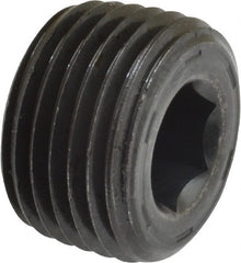 Unbrako - 1/2-14, 17/32" OAL, Alloy Steel Socket Pressure Plug - 7/8" Taper per Foot, 3/8" Hex Key - Exact Tooling