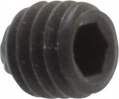 Unbrako - M3, 3mm OAL, Knurled Cup Point Set Screw - Grade 45H Alloy Steel, 1.5mm Key - Exact Tooling