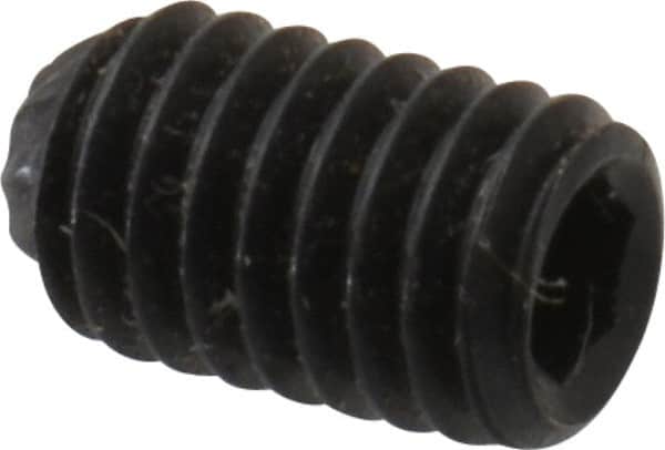 Unbrako - M3, 5mm OAL, Knurled Cup Point Set Screw - Grade 45H Alloy Steel, 1.5mm Key - Exact Tooling