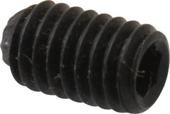 Unbrako - M3, 5mm OAL, Knurled Cup Point Set Screw - Grade 45H Alloy Steel, 1.5mm Key - Exact Tooling