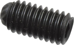 Unbrako - M3, 6mm OAL, Knurled Cup Point Set Screw - Grade 45H Alloy Steel, 1.5mm Key - Exact Tooling