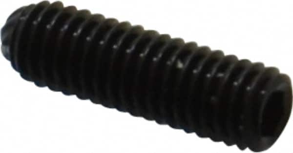 Unbrako - M3, 10mm OAL, Knurled Cup Point Set Screw - Grade 45H Alloy Steel, 1.5mm Key - Exact Tooling