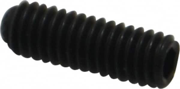 Unbrako - M4, 12mm OAL, Knurled Cup Point Set Screw - Grade 45H Alloy Steel, 2mm Key - Exact Tooling