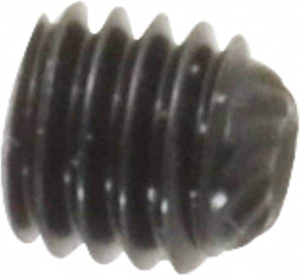 Unbrako - M5, 5mm OAL, Knurled Cup Point Set Screw - Grade 45H Alloy Steel, 2.5mm Key - Exact Tooling