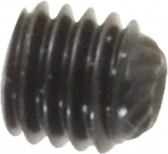 Unbrako - M5, 5mm OAL, Knurled Cup Point Set Screw - Grade 45H Alloy Steel, 2.5mm Key - Exact Tooling