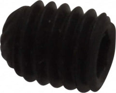 Unbrako - M5, 6mm OAL, Knurled Cup Point Set Screw - Grade 45H Alloy Steel, 2.5mm Key - Exact Tooling