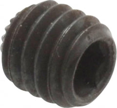 Unbrako - M6, 6mm OAL, Knurled Cup Point Set Screw - Grade 45H Alloy Steel, 3mm Key - Exact Tooling