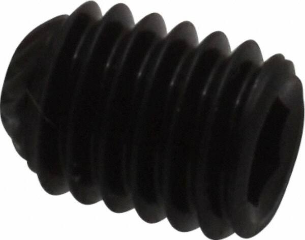 Unbrako - M6, 8mm OAL, Knurled Cup Point Set Screw - Grade 45H Alloy Steel, 3mm Key - Exact Tooling