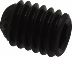 Unbrako - M6, 8mm OAL, Knurled Cup Point Set Screw - Grade 45H Alloy Steel, 3mm Key - Exact Tooling