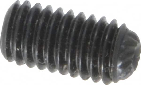 Unbrako - M6, 12mm OAL, Knurled Cup Point Set Screw - Grade 45H Alloy Steel, 3mm Key - Exact Tooling